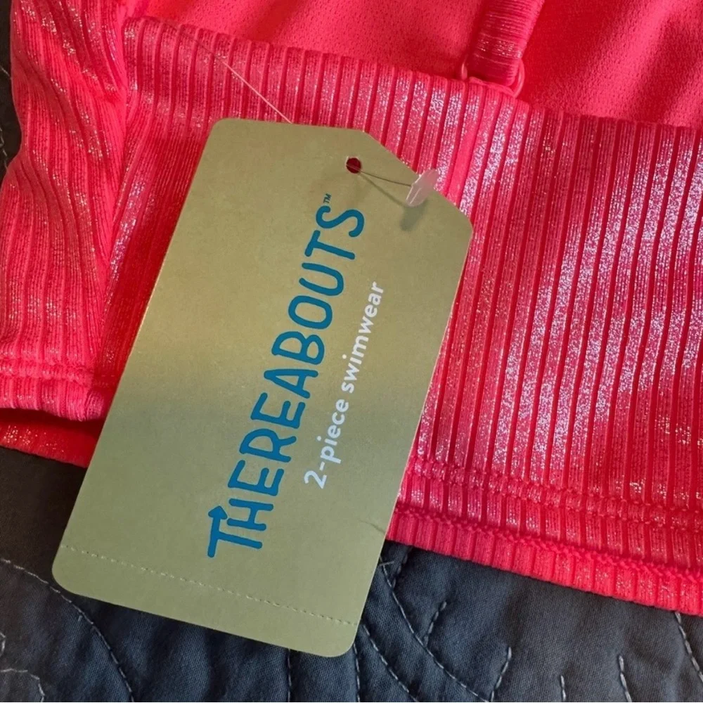 Thereabouts Girls Coral Fun 2 Piece Tankini Set NWT Size L 14